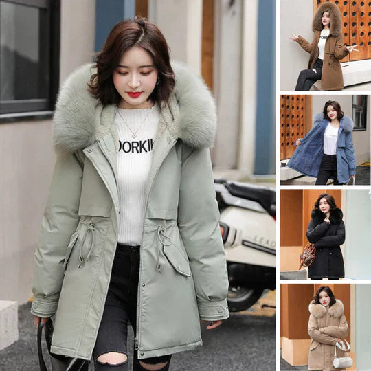 Alaisa - Long parka with fur collar