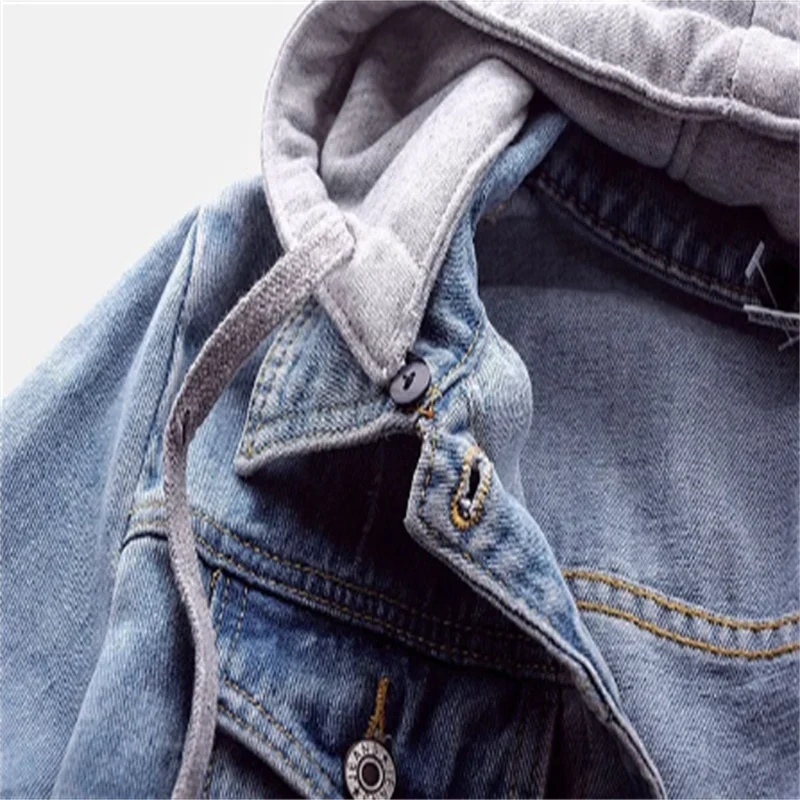 Chloe - Women's Denim Jacket with Removable Hood