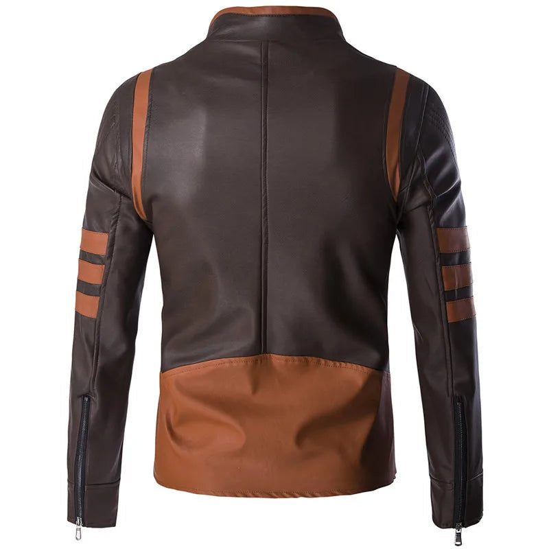 John - Elegant Men's Leather Jacket in Unique Design