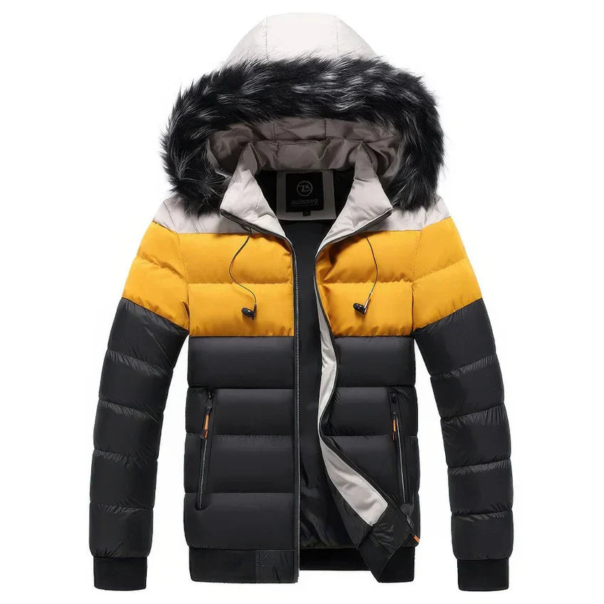 Jovanni - Men's parka winter coat with fur collar