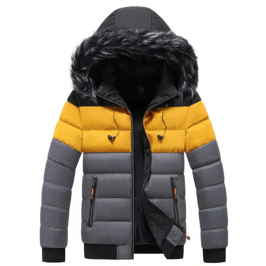 Jovanni - Men's parka winter coat with fur collar