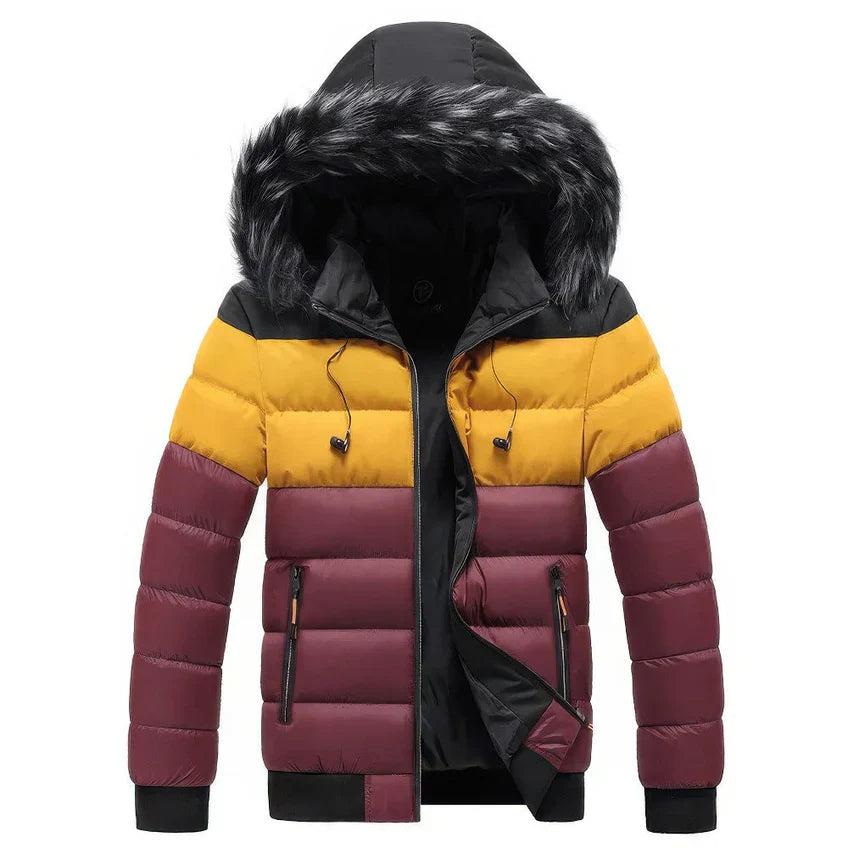 Jovanni - Men's parka winter coat with fur collar