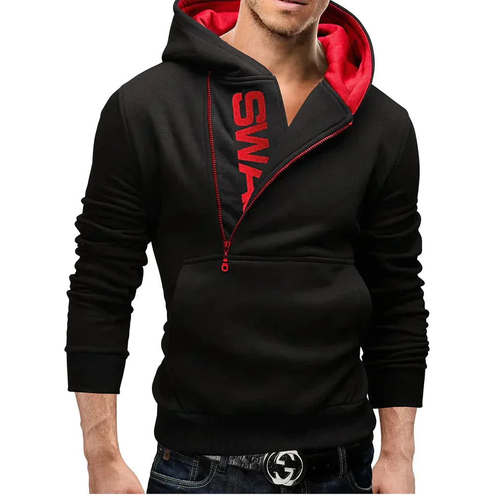 Neil - Stylish hoodie with side zipper
