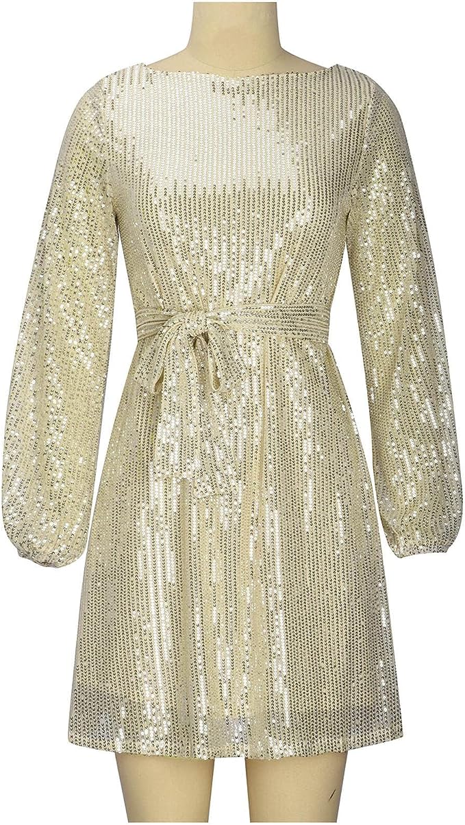 Women’s Sequin Mini Party Dress - Short Evening Outfit