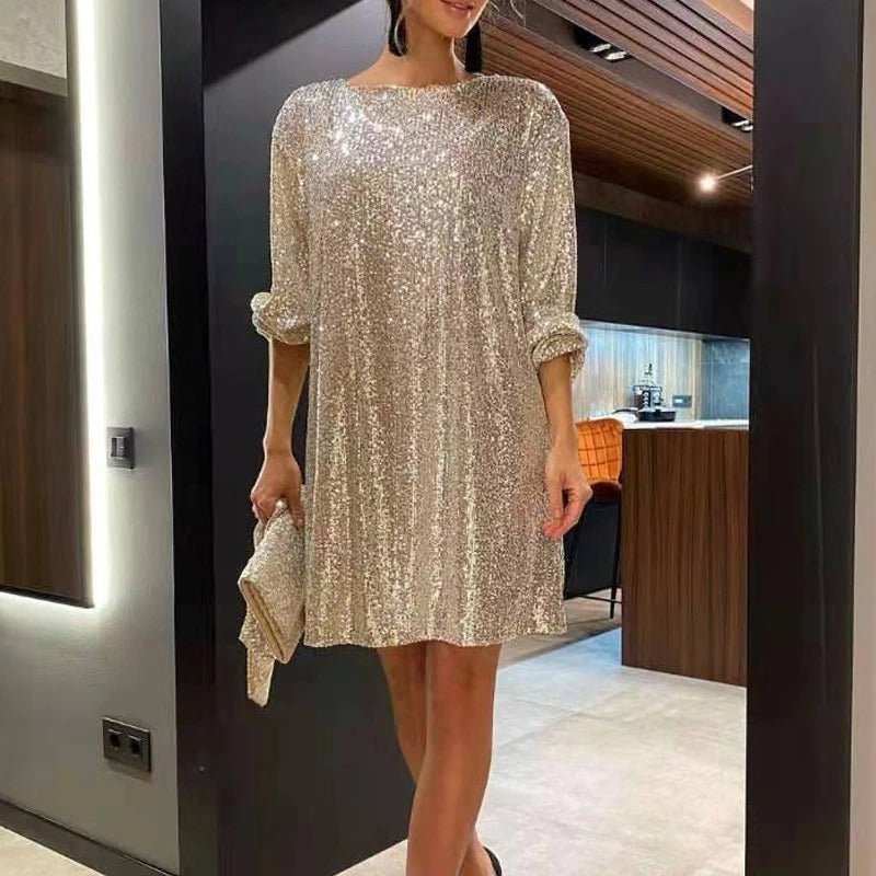 Women’s Sequin Mini Party Dress - Short Evening Outfit
