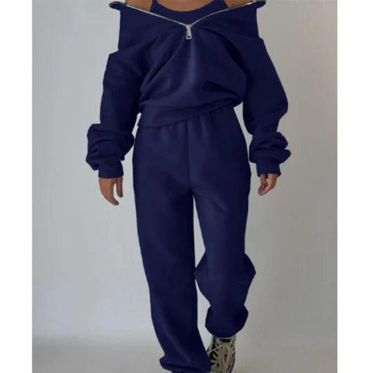 Elsiem - Comfortable Women's Training Suit with Zipper