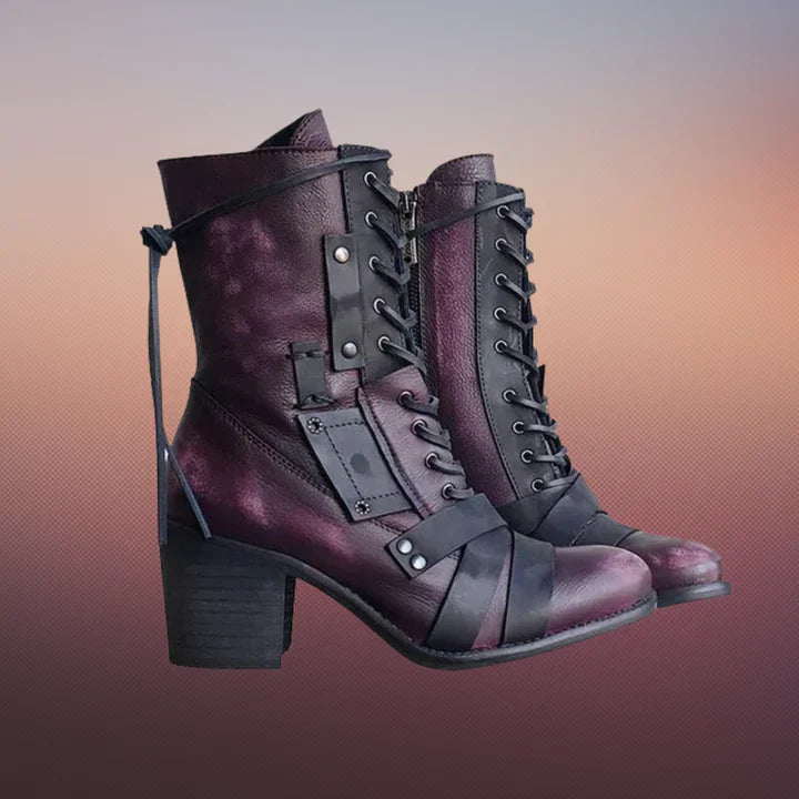 Emma - Retro motorcycle boots