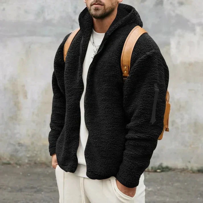 Finnegan - Men's fleece jacket with hood