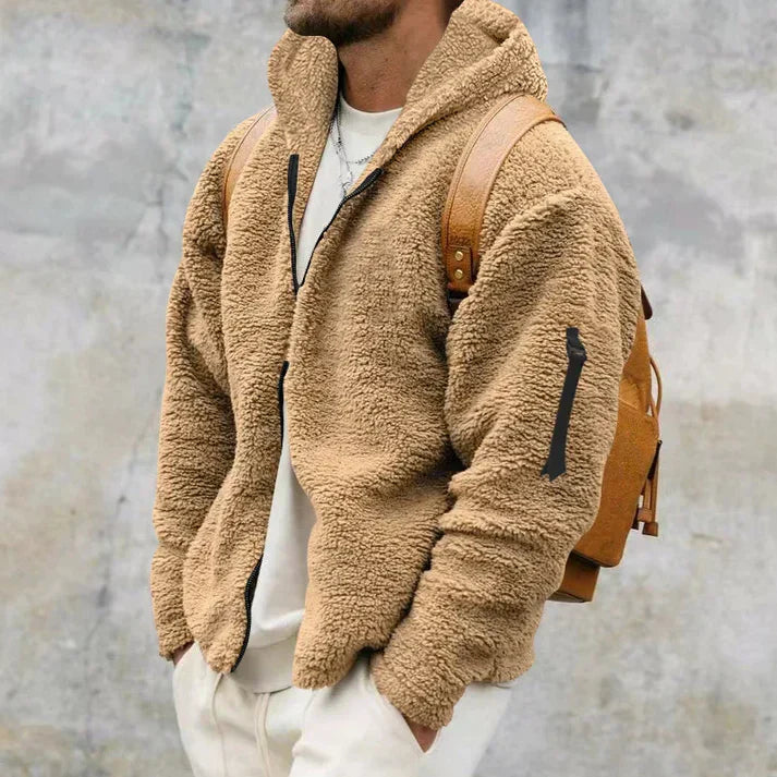 Finnegan - Men's fleece jacket with hood