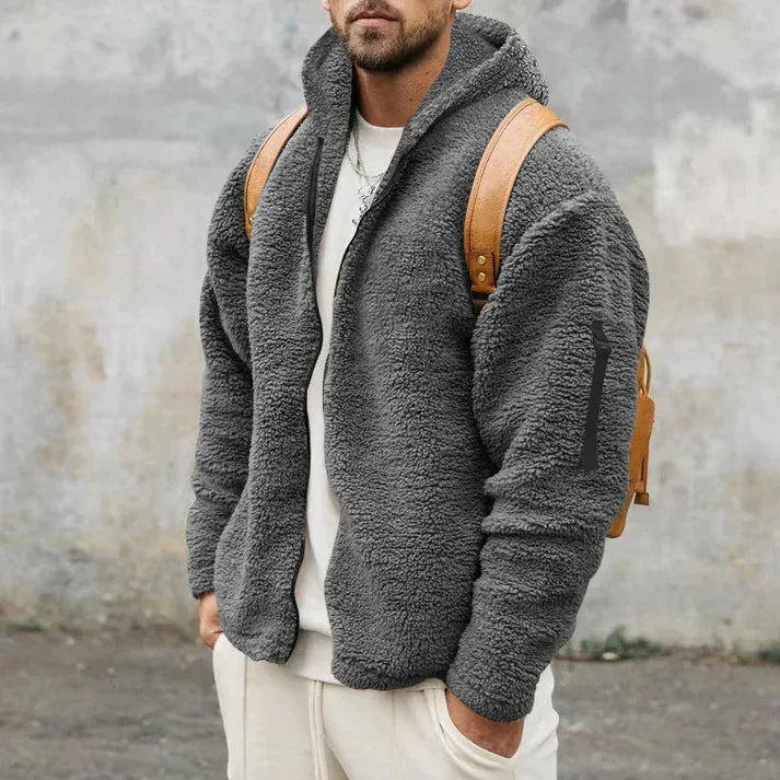 Finnegan - Men's fleece jacket with hood