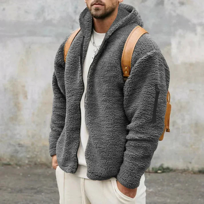 Finnegan - Men's fleece jacket with hood