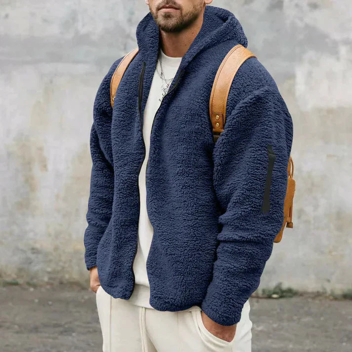 Finnegan - Men's fleece jacket with hood