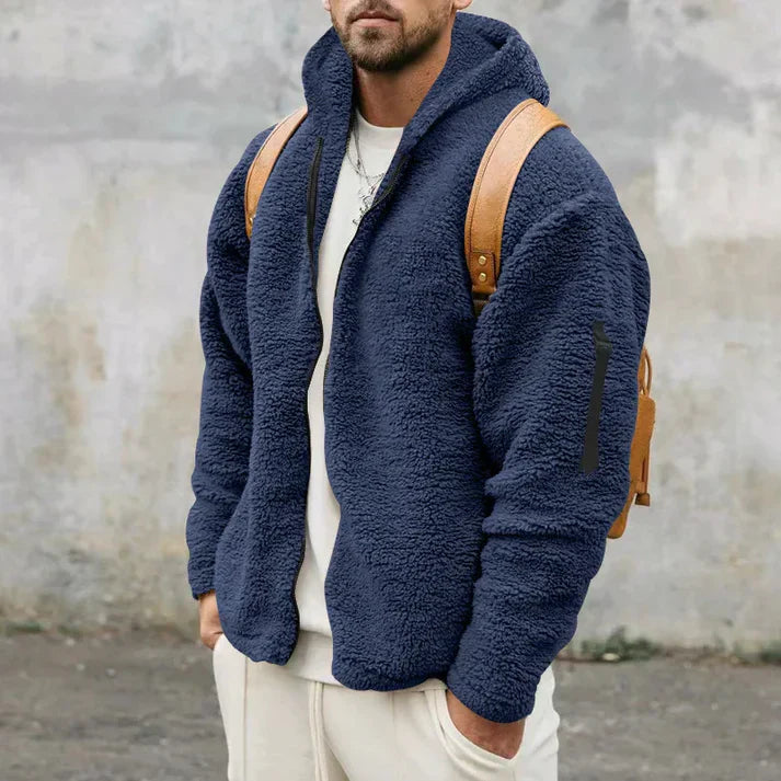 Finnegan - Men's fleece jacket with hood