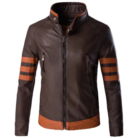 John - Elegant Men's Leather Jacket in Unique Design