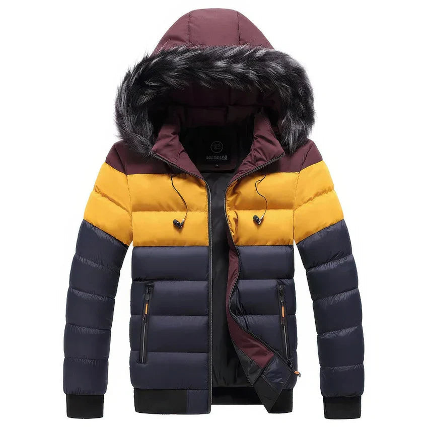 Jovanni - Men's parka winter coat with fur collar