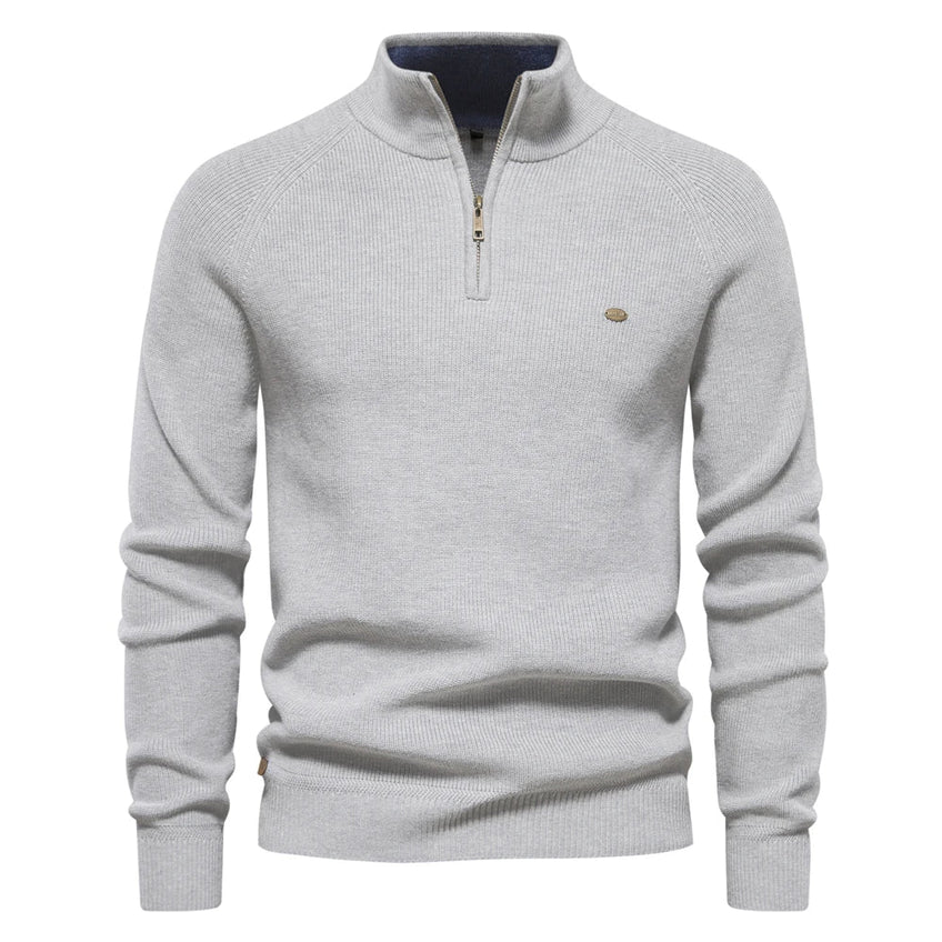 Knox - Knitted men's sweater with zip collar