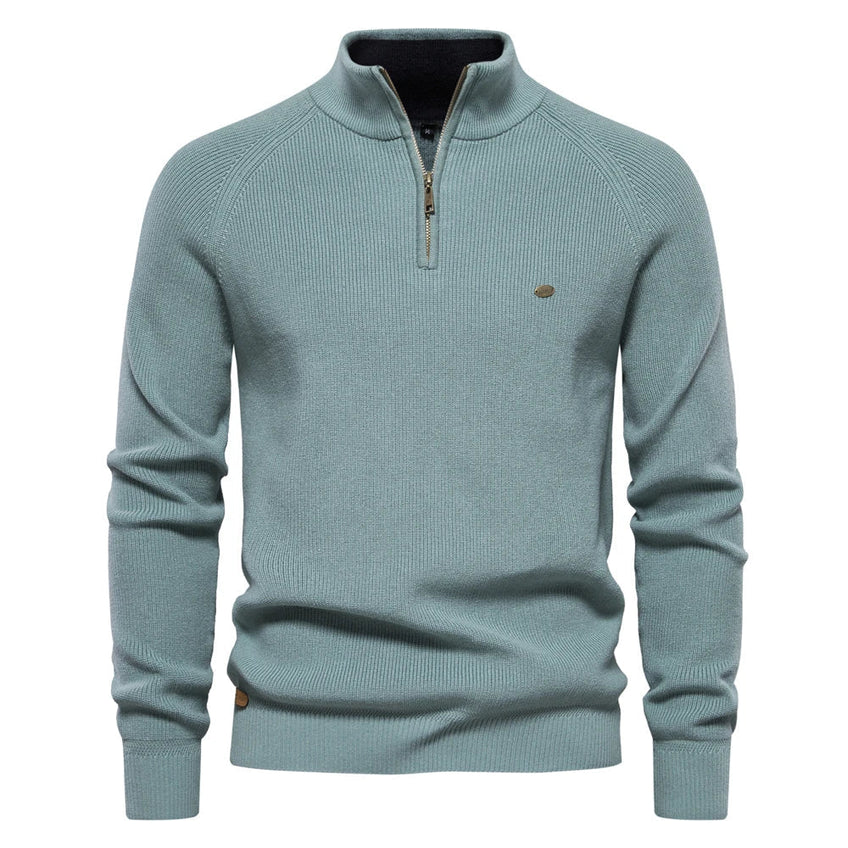 Knox - Knitted men's sweater with zip collar