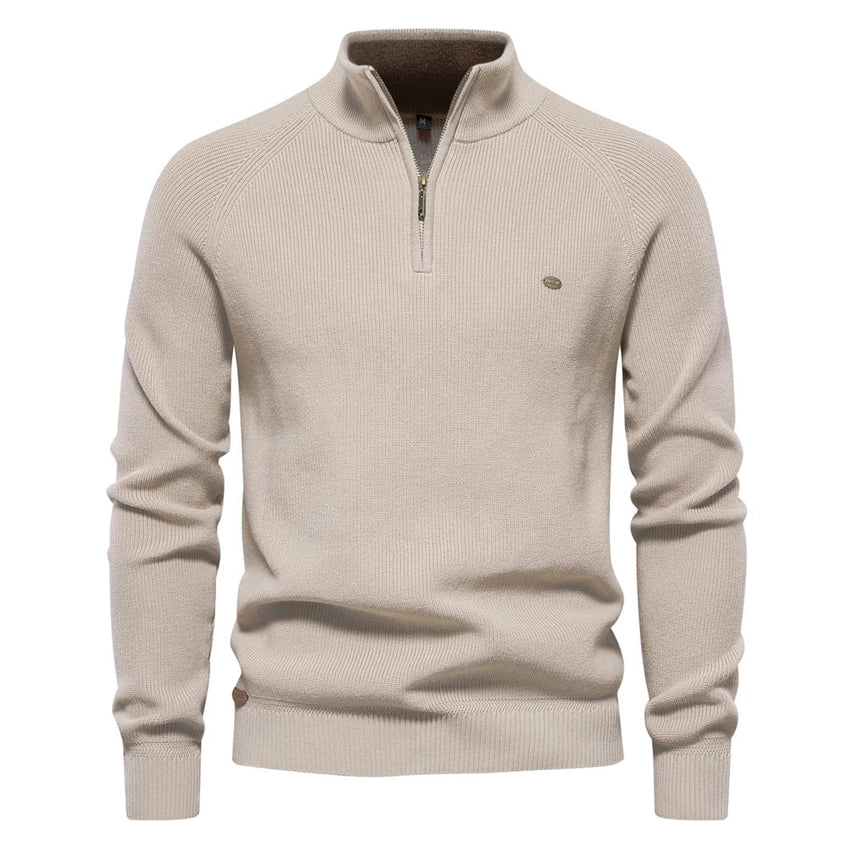 Knox - Knitted men's sweater with zip collar