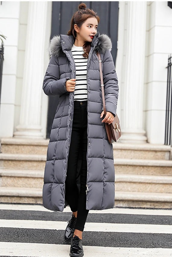 Luella - Longer warm winter coat with belt for women