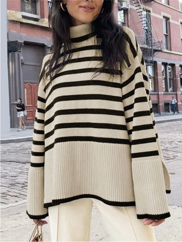 Nami - Striped women's turtleneck sweater