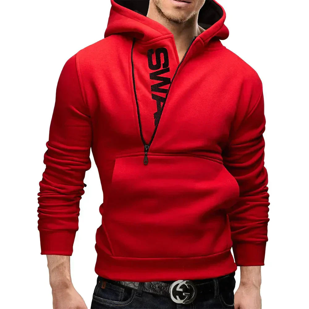 Neil - Stylish hoodie with side zipper