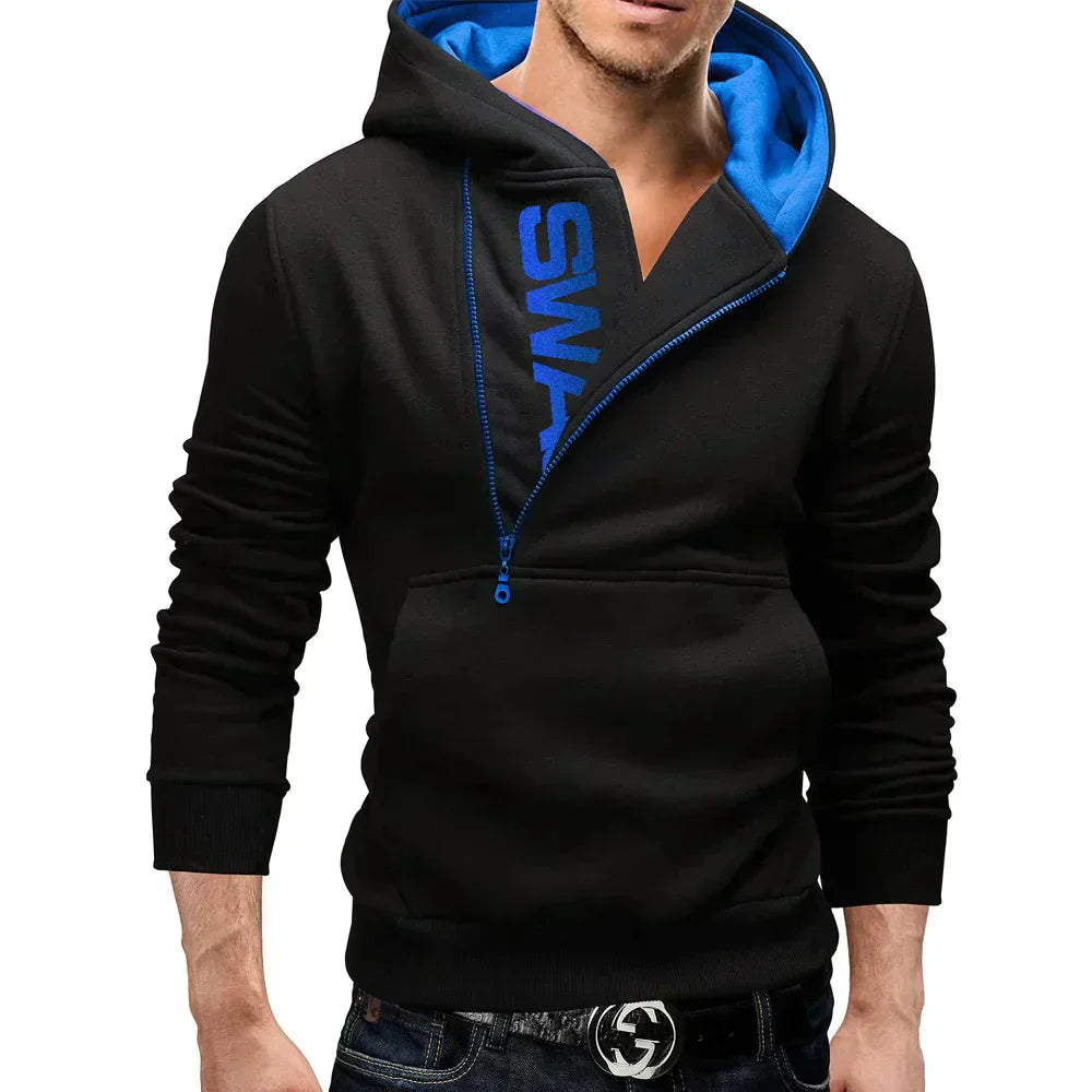 Neil - Stylish hoodie with side zipper