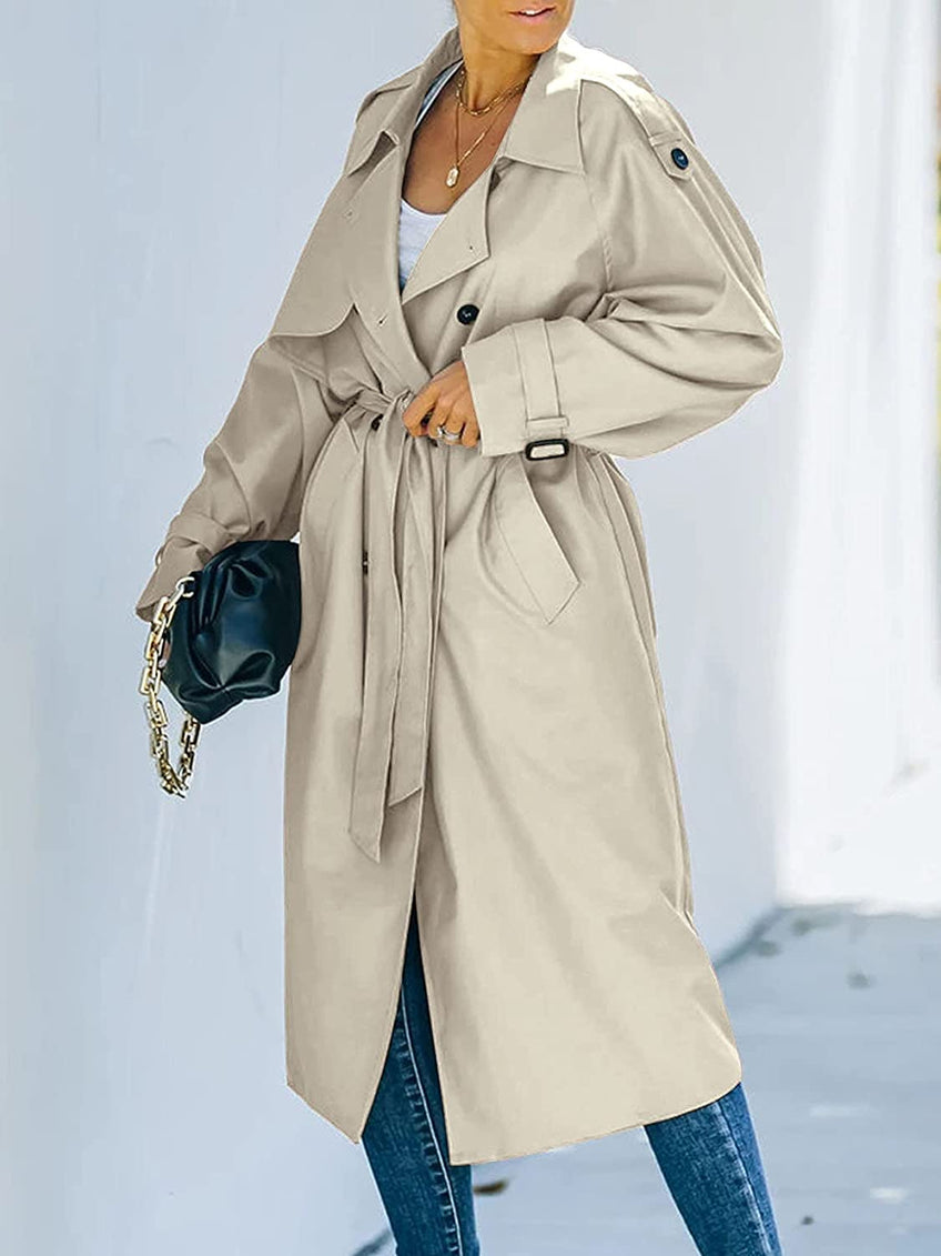 Sol - Stylish long trench coat for women