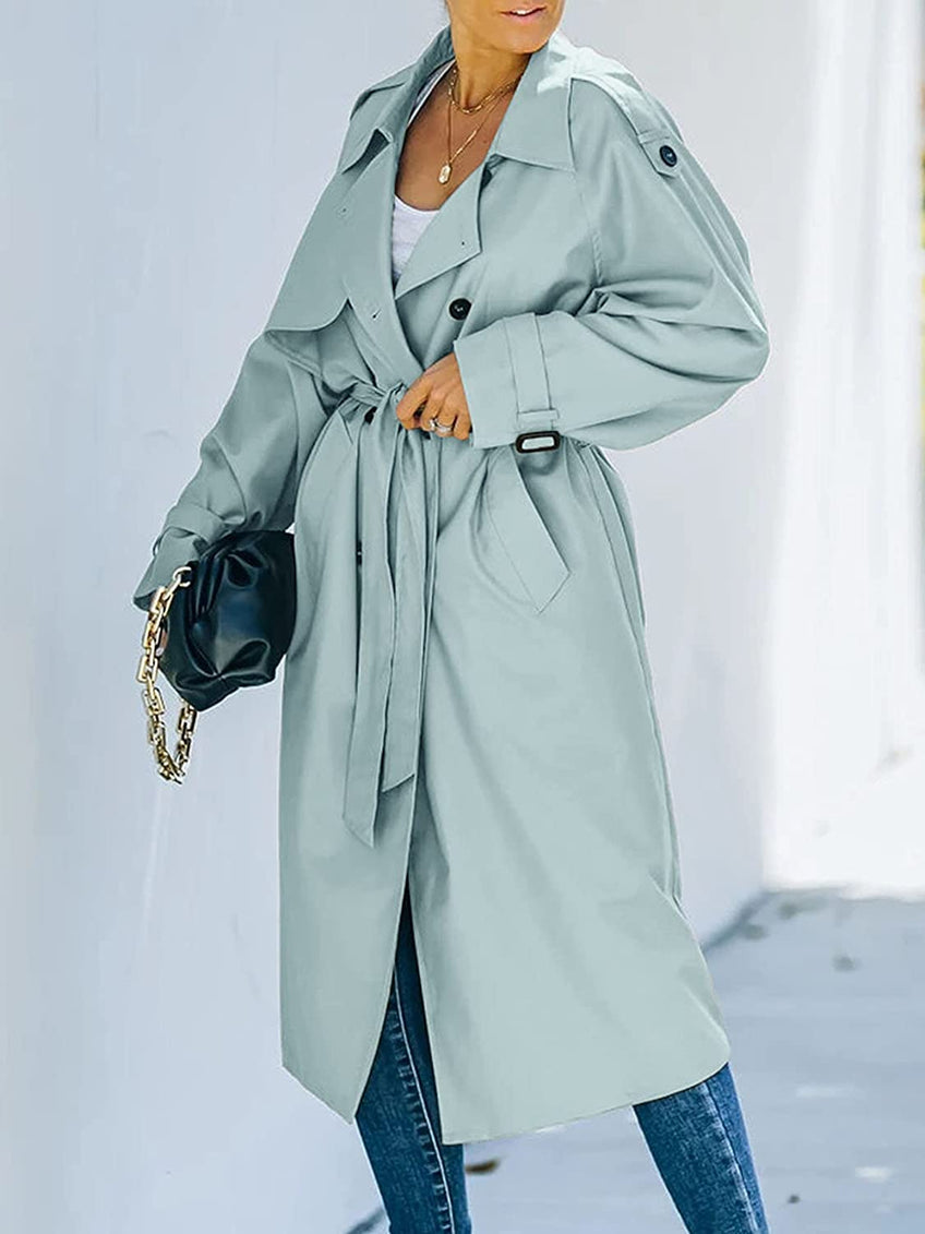 Sol - Stylish long trench coat for women