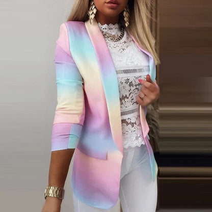 Thanea - Women's Tie-Dye Long Sleeve Blazer