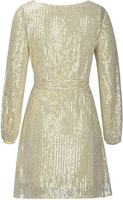 Women’s Sequin Mini Party Dress - Short Evening Outfit