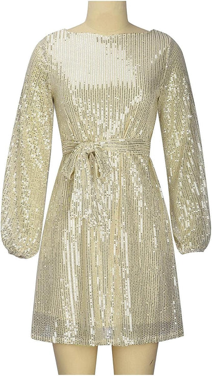 Women’s Sequin Mini Party Dress - Short Evening Outfit