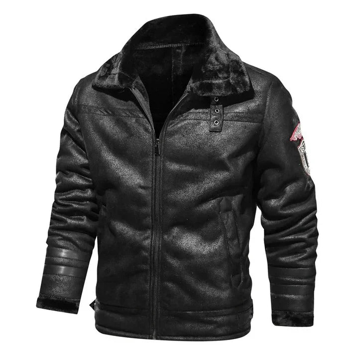 Werner - Slim leather bomber jacket