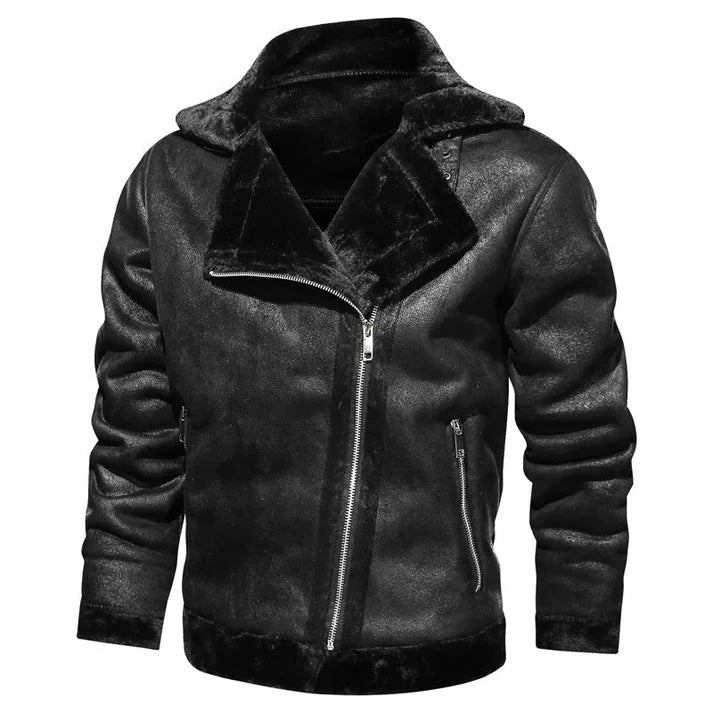 Werner - Slim leather bomber jacket