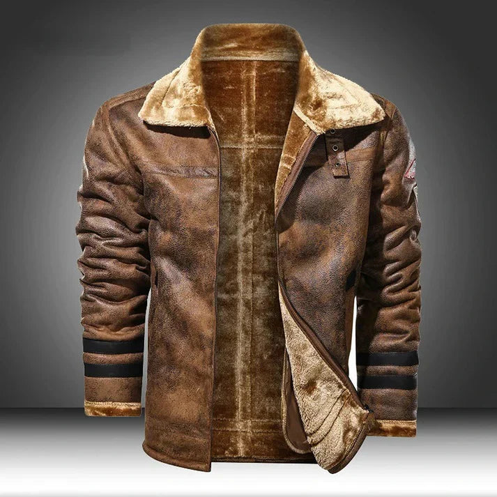 Werner - Slim leather bomber jacket